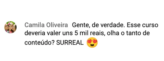 Depoimento de aluna sobre investimento